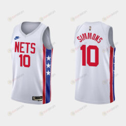 Brooklyn Nets Ben Simmons 10 2022-23 Classic Edition White Men Jersey