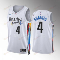 Brooklyn Nets Edmond Sumner 4 2022-23 City Edition White Jersey Swingman