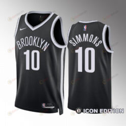 Brooklyn Nets Icon Edition Ben Simmons 10 Black Jersey 2022-23 Swingman