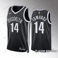 Brooklyn Nets Icon Edition Kessler Edwards 14 Black Jersey 2022-23 Swingman