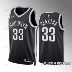 Brooklyn Nets Icon Edition Nic Claxton 33 Black Jersey 2022-23 Swingman