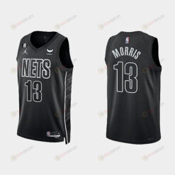 Brooklyn Nets Markieff Morris 13 Black 2022-23 Statement Edition Men Jersey