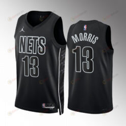 Brooklyn Nets Markieff Morris 13 Statement Edition Black 2022-23 Men Jersey