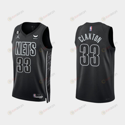 Brooklyn Nets Nicolas Claxton 33 Black 2022-23 Statement Edition Men Jersey