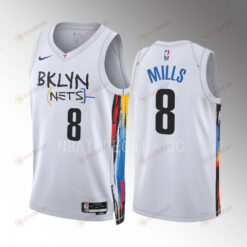 Brooklyn Nets Patty Mills 8 2022-23 City Edition White Jersey Swingman