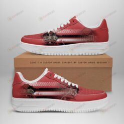 Brown Bears Logo Pattern Air Force 1 Printed In Red