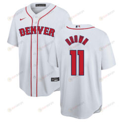 Bruce Brown 11 Denver Nuggets x Boston Red Sox Baseball Men Jersey - White