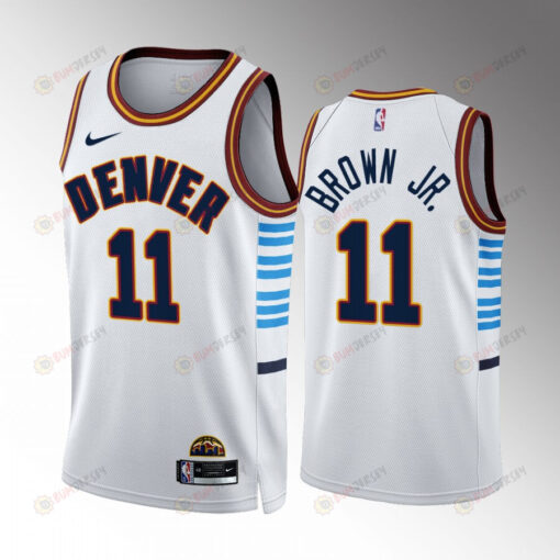 Bruce Brown Jr. 11 2022-23 Denver Nuggets White City Edition Jersey Swingman