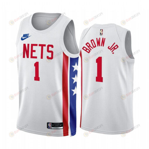 Bruce Brown Jr. 2022-23 Brooklyn Nets White 1 Classic Edition Jersey - Men Jersey