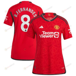 Bruno Fernandes 8 Manchester United 2023-24 Women Home Jersey - Red