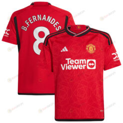 Bruno Fernandes 8 Manchester United 2023-24 Youth Home Jersey - Red