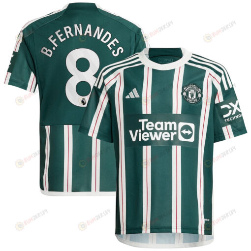 Bruno Fernandes 8 Manchester United 2023/24 Away Youth Jersey - Green