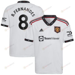 Bruno Fernandes 8 Manchester United Youth 2022/23 Away Player Jersey - White