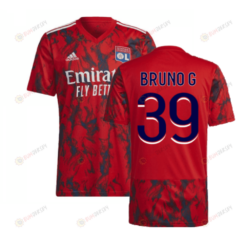 Bruno G 39 Olympique Lyon 2022-2023 Away Men Jersey - Red