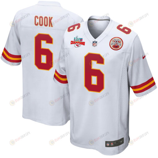 Bryan Cook 6 Kansas City Chiefs Super Bowl LVII Champions 3 Stars Men's Jersey - White