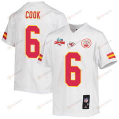 Bryan Cook 6 Kansas City Chiefs Super Bowl LVII Champions 3 Stars Youth Jersey - White