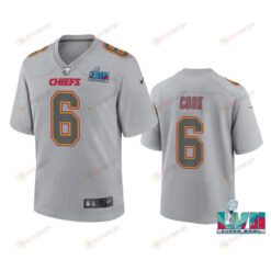 Bryan Cook 6 Kansas City Chiefs Super Bowl LVII Youth Atmosphere Game Jersey - Gray