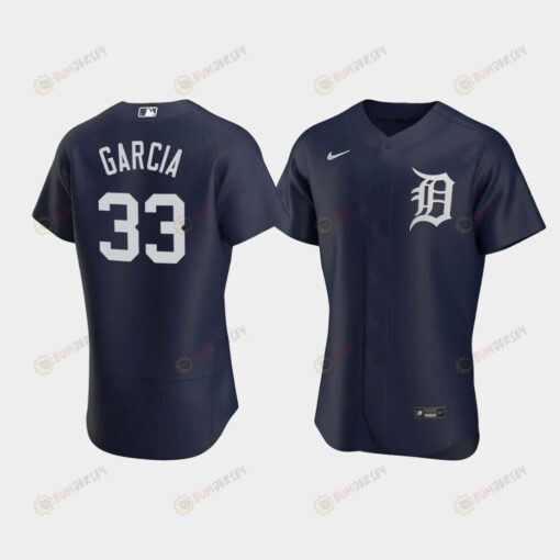 Bryan Garcia 33 Detroit Tigers Team Logo Navy Alternate Jersey Jersey