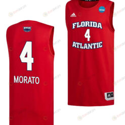 Bryan Greenlee 4 FAU Owls 2023 March Madness Basketball Men Jersey- Red