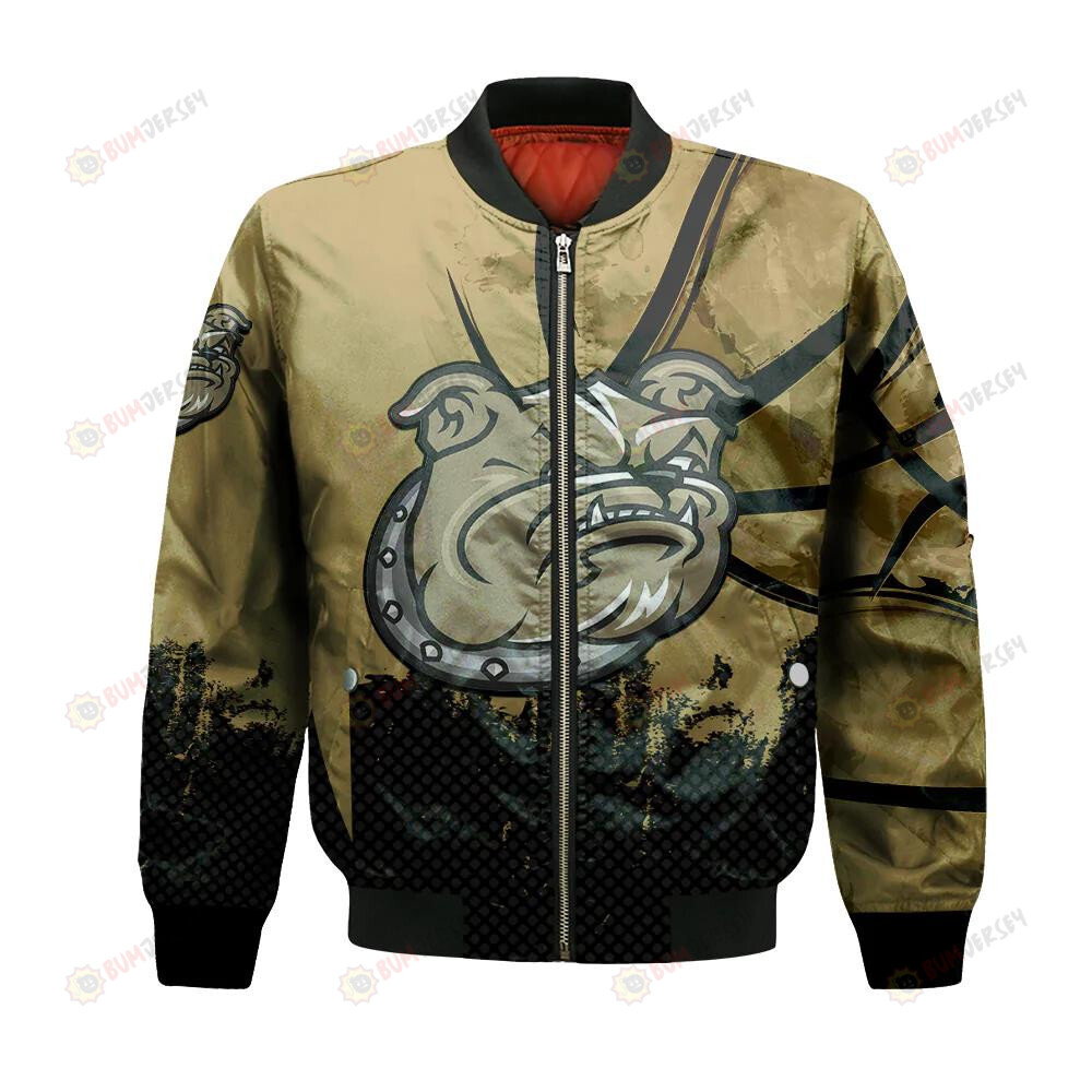 Bryant Bulldogs Bomber Jacket 3D Printed Basketball Net Grunge Pattern