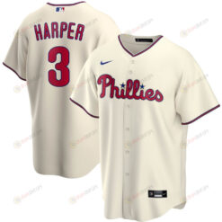 Bryce Harper 3 Philadelphia Phillies Alternate Player Name Jersey - Cream Jersey