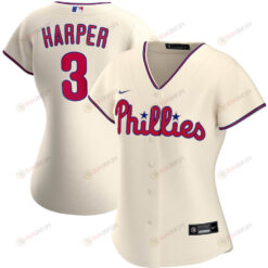 Bryce Harper 3 Philadelphia Phillies Women's Alternate Player Jersey - Cream Jersey