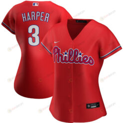 Bryce Harper 3 Philadelphia Phillies Women's Alternate Player Jersey - Red Jersey