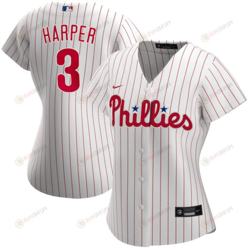 Bryce Harper 3 Philadelphia Phillies Women's Home Player Jersey - White Jersey