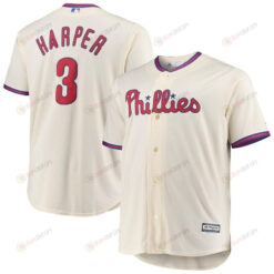Bryce Harper Philadelphia Phillies Big And Tall Alternate Cool Base Player Jersey - Cream