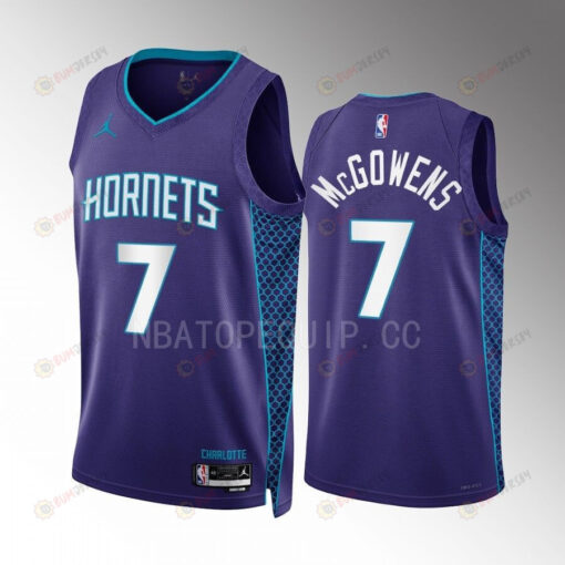 Bryce McGowens 7 2022-23 Charlotte Hornets Purple Statement Edition Men Jersey Swingman
