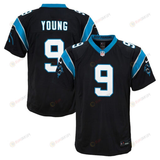 Bryce Young 9 Carolina Panthers Youth 2023 Draft First Round Pick Game Jersey - Black