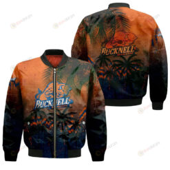 Bucknell Bison Bomber Jacket 3D Printed Coconut Tree Tropical Grunge