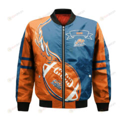 Bucknell Bison Bomber Jacket 3D Printed Flame Ball Pattern