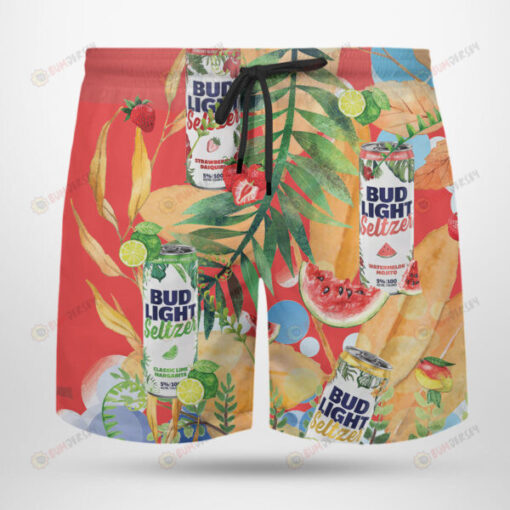 Bud Light Seltzer Tropical Hawaiian Summer Shorts Men Shorts - Print Shorts