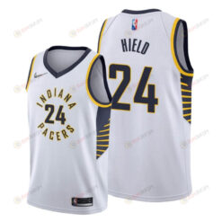 Buddy Hield 24 Indiana Pacers 2022 Association Edition White Jersey Diamond Badge - Men Jersey