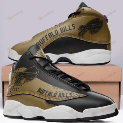 Buffalo Bills Air Jordan 13 Sneakers Shoes In Black Brown