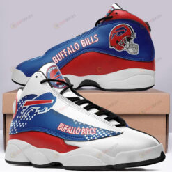 Buffalo Bills Air Jordan 13 Sneakers Shoes In White Blue Red