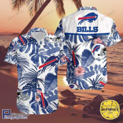 Buffalo Bills Aloha Hibiscus Curved Hawaiian Shirt Beach Short Shirt