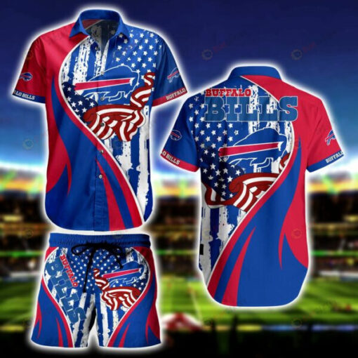 Buffalo Bills American Flag Distressed Set ??3D Printed Hawaiian Shirt