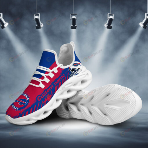 Buffalo Bills American Helmet Logo Pattern Custom Name 3D Max Soul Sneaker Shoes