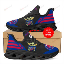 Buffalo Bills Baby Yoda Hug Logo Pattern Custom Name 3D Max Soul Sneaker Shoes