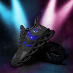 Buffalo Bills Blue Stripe 3D Max Soul Sneaker Shoes In Black