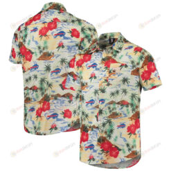 Buffalo Bills Cream Paradise Floral Button-Up Hawaiian Shirt