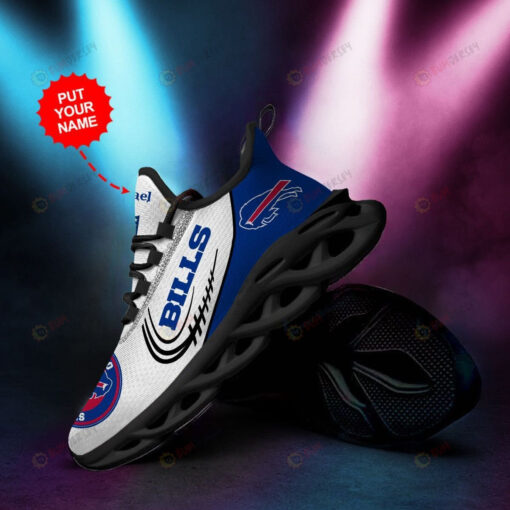 Buffalo Bills Custom Name 3D Max Soul Sneaker Shoes In Blue White