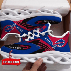 Buffalo Bills Custom Name 3D Max Soul Sneaker Shoes In Red Black Blue