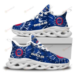 Buffalo Bills Custom Name Logo Pattern 3D Max Soul Sneaker Shoes In Blue And White
