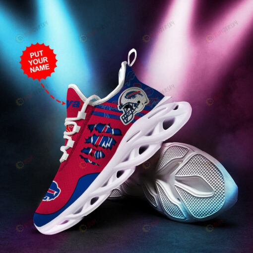 Buffalo Bills Custom Name Red Blue 3D Max Soul Sneaker Shoes