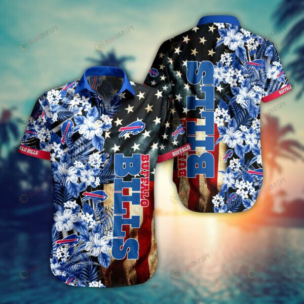 Buffalo Bills Flag Flower ??3D Printed Hawaiian Shirt