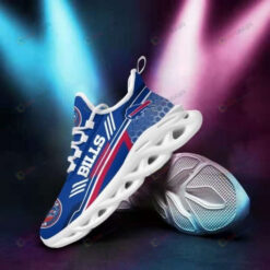 Buffalo Bills Logo Blue Hexagon Pattern 3D Max Soul Sneaker Shoes