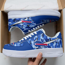 Buffalo Bills Logo Camo Pattern Air Force 1 Printed In Blue